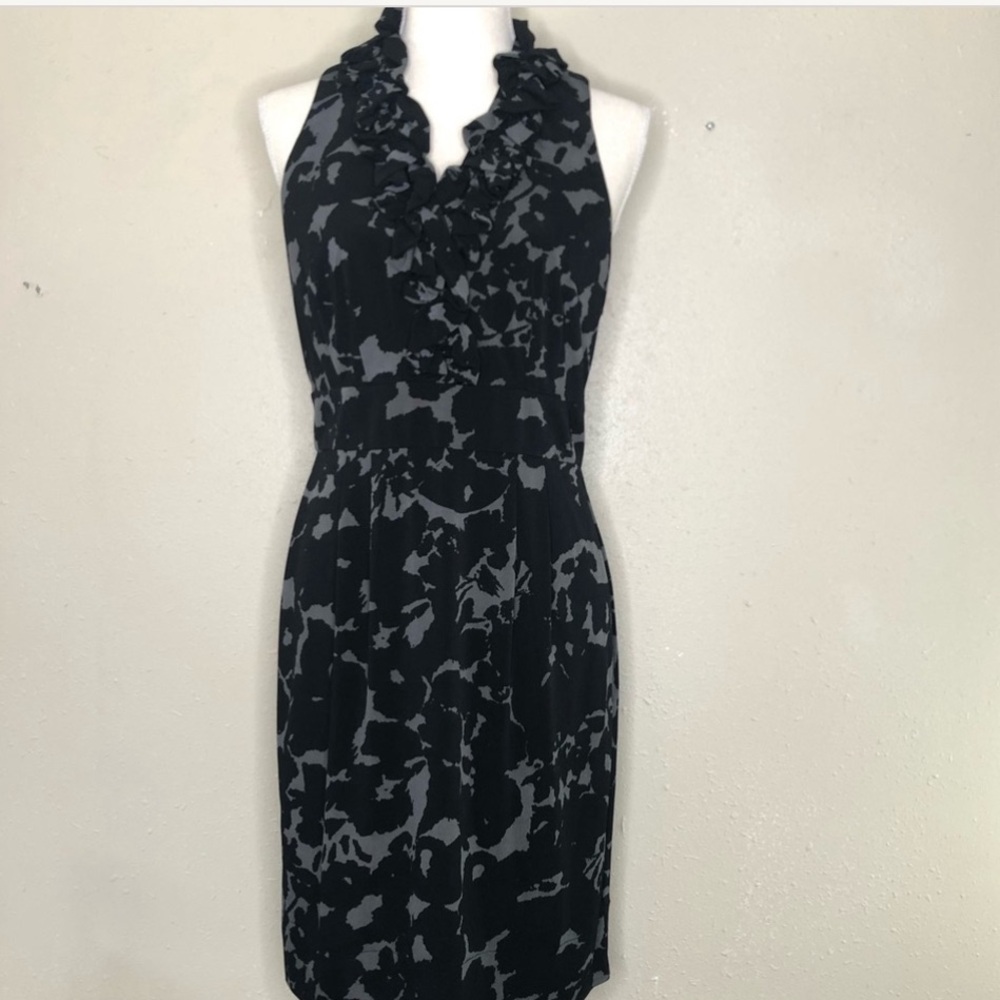 Taylor Black & Gray Floral Polyester Spandex Sz 8